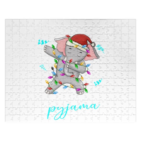 Winter Christmas Pyjama Elephant Jigsaw Puzzles