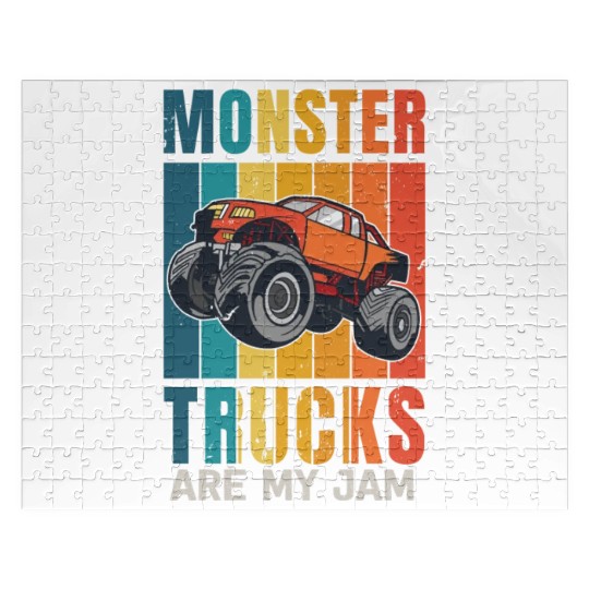 Monster Trucks Are My Jam Vintage Retro Jigsaw Puzzles