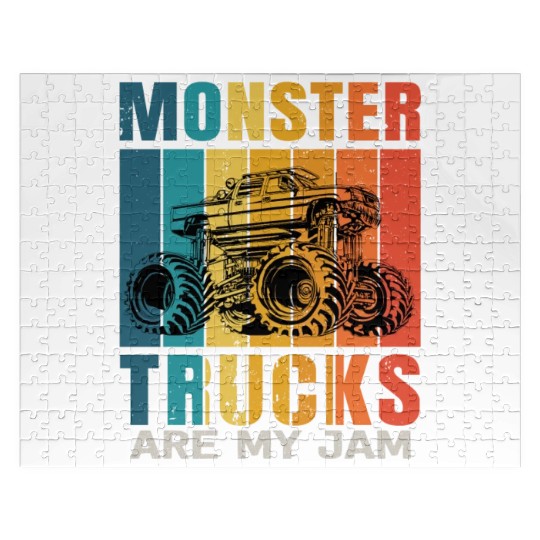 Monster Trucks Are My Jam Vintage Retro Jigsaw Puzzles