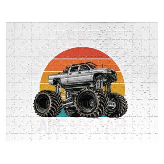 Monster Trucks Are My Jam Vintage Retro Jigsaw Puzzles