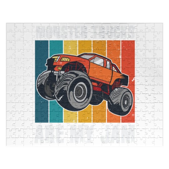 Monster Trucks Are My Jam Vintage Retro Jigsaw Puzzles