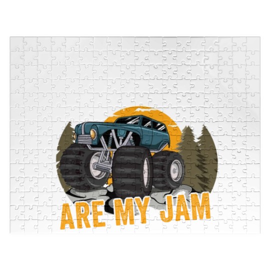 Monster Trucks Are My Jam Vintage Retro Jigsaw Puzzles