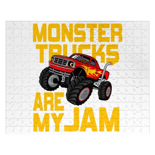 Monster Trucks Are My Jam Vintage Retro Jigsaw Puzzles