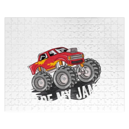 Monster Trucks Are My Jam Vintage Retro Jigsaw Puzzles
