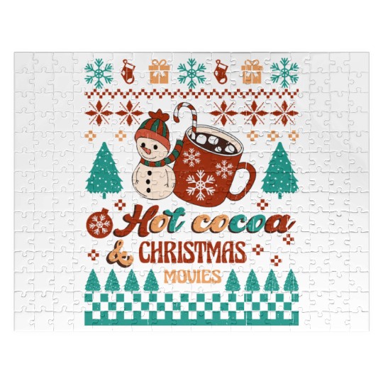 Funny Christmas Hot cocoa christmas movies Jigsaw Puzzles