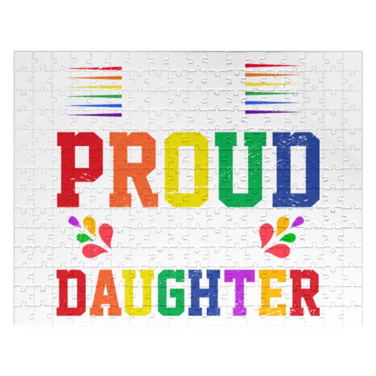 I'm Proud Of My Daughter Rainbow Pride Month Jigsaw Puzzles