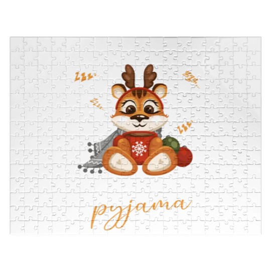 Winter Christmas Pyjama Tiger Jigsaw Puzzles