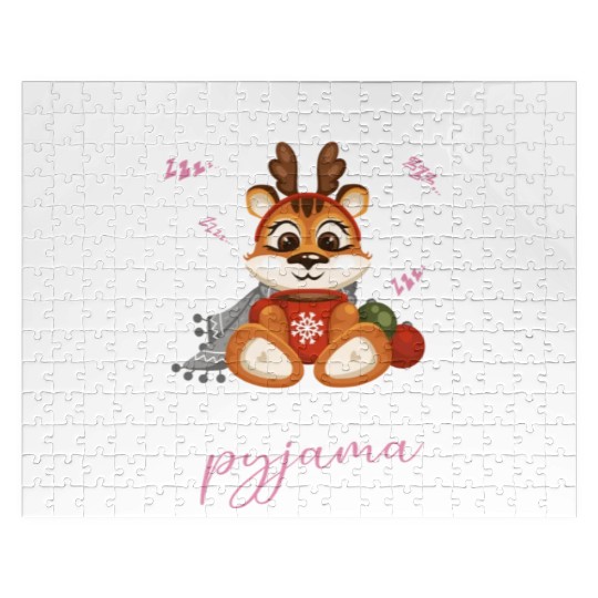 Winter Christmas Pyjama Tiger Jigsaw Puzzles
