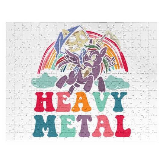 Heavy Grim Unicorn Rainbow Metal Music Lover Rock Jigsaw Puzzles