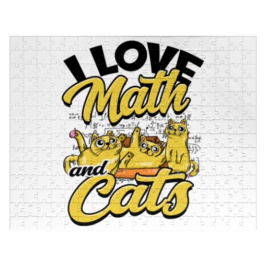 I love math and cats - cats Jigsaw Puzzles