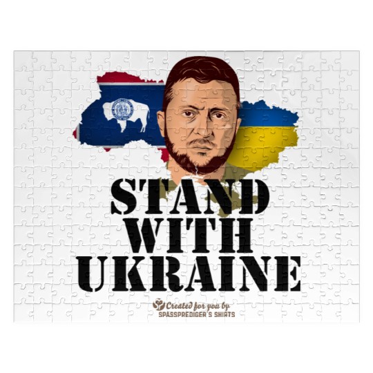 Ukraine Wyoming Flags Zelensky Jigsaw Puzzles
