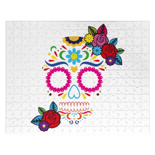 Day of The Dead Colorful Sugar Skull Jigsaw Puzzles