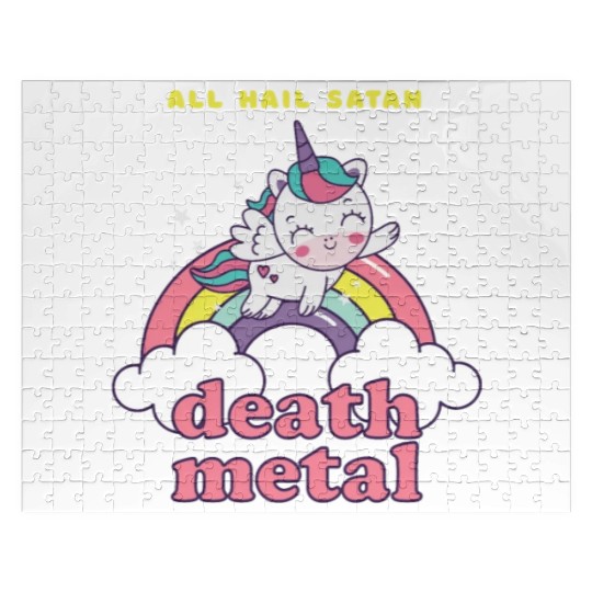 Unicorn On Cloud Death Metal Jigsaw Puzzles