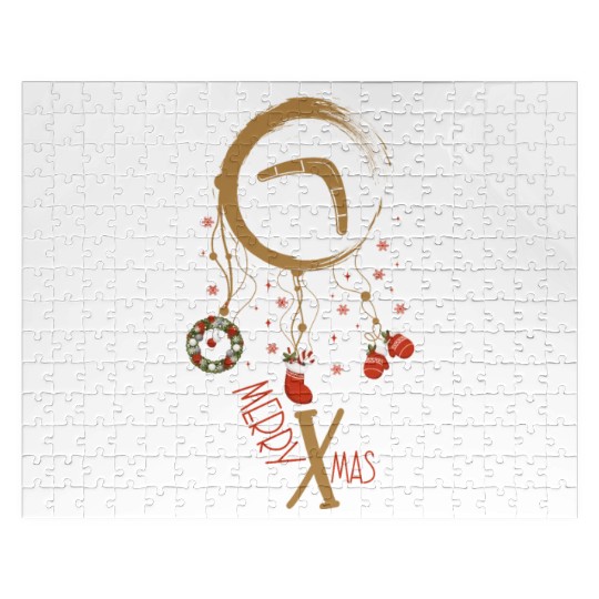 Winter dreamcatcher Christmas Boomerang Jigsaw Puzzles