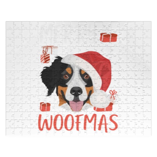 Bernese Mountain Dog Merry Christmas Jigsaw Puzzles