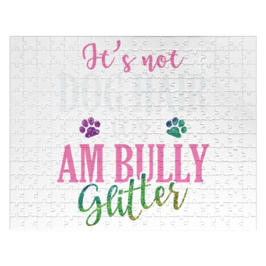 It's not Dog Hair It's AM Bully Glitter Bulldog Jigsaw Puzzles