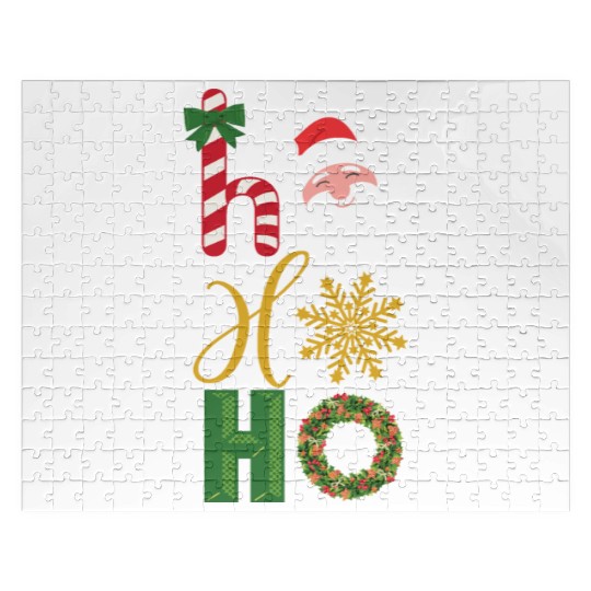 Ho Ho Ho Christmas icons Jigsaw Puzzles
