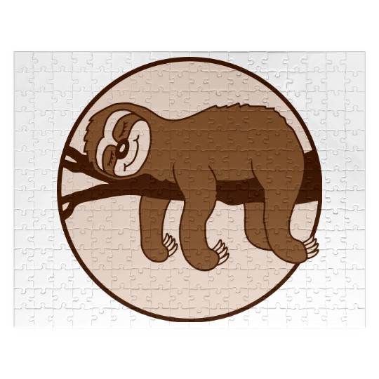 sloth relaxed on branch Jigsaw Puzzles