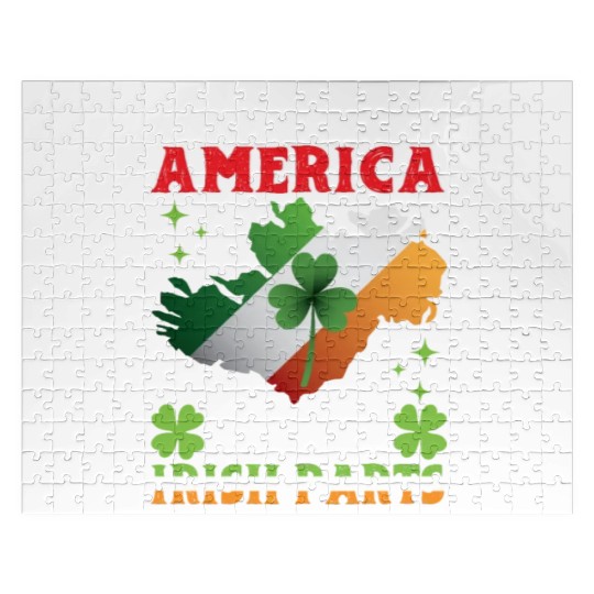 Made In America With Irish Parts Ireland Gaelic Jigsaw Puzzles