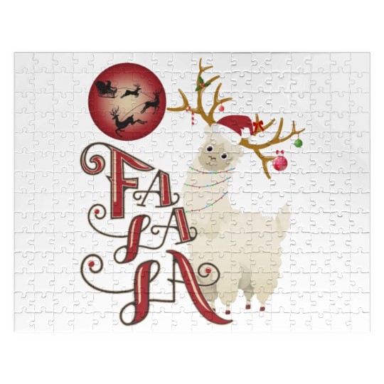 Fa la la llama xmas christmas Jigsaw Puzzles