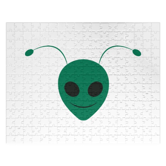 Alien Ant Face Design Green Jigsaw Puzzles