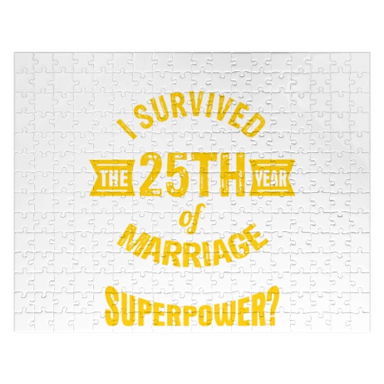 I Survived 25th of Marriage What's Your Superpower Jigsaw Puzzles