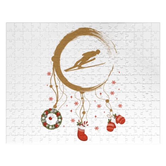 Winter dreamcatcher Christmas Ski jumping Jigsaw Puzzles