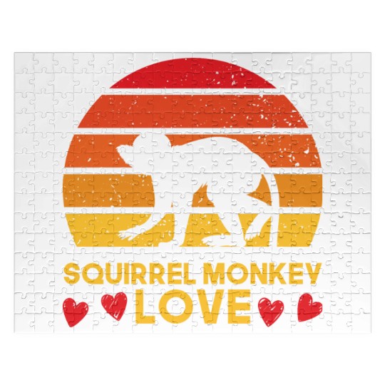 I love squirrel monkeys sunrise design Jigsaw Puzzles