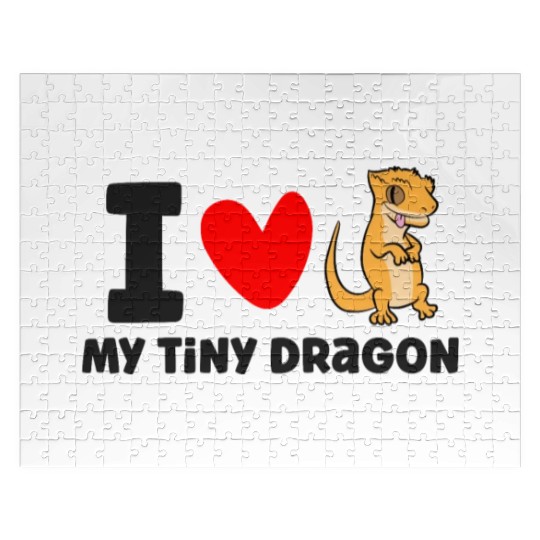 I Love My Tiny Dragon Reptile Pet Crested Gecko Jigsaw Puzzles