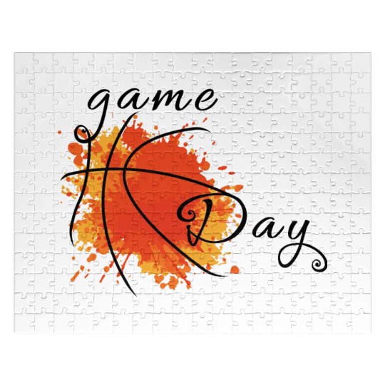 Game Day Basketball Lightning Bolt Jigsaw Puzzles