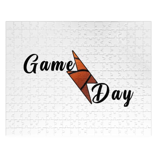 Game Day Basketball Lightning Bolt Jigsaw Puzzles