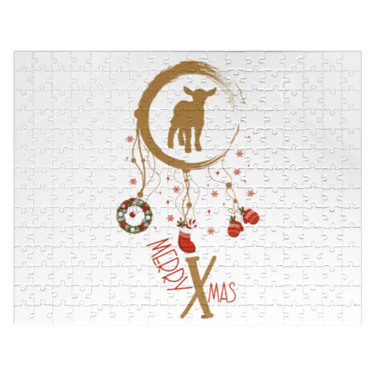 Winter dreamcatcher Christmas Lamb Jigsaw Puzzles