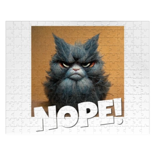 3d cat grumpy Coffee I hate people good morning Jigsaw Puzzles