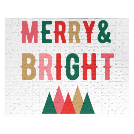Merry and Bright retro Christmas Jigsaw Puzzles Jigsaw Puzzles