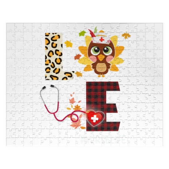 Love Turkey Stethoscope Nurse Life Thanksgiving Jigsaw Puzzles