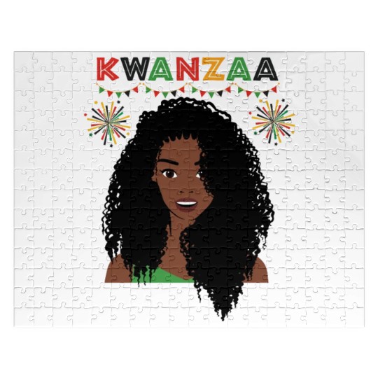 Happy Kwanzaa African Pride Black Woman Jigsaw Puzzles