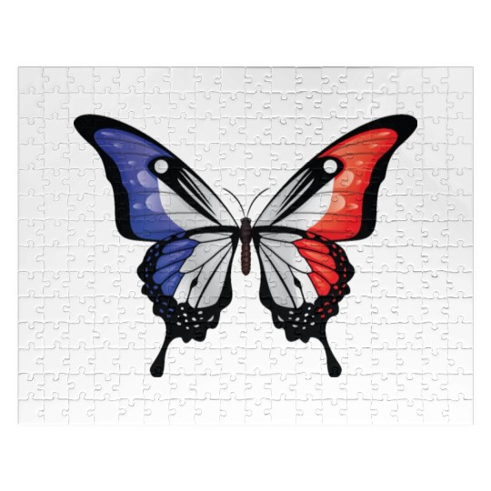 France Swallowtail Butterfly Flag Jigsaw Puzzles