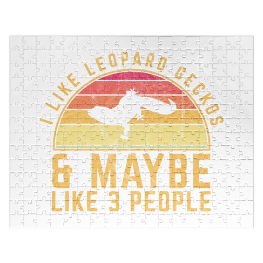 I Like Leopard Geckos Vintage Sunset Cute Women's Jigsaw Puzzles
