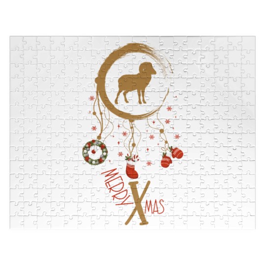 Winter dreamcatcher Christmas Capricorn Jigsaw Puzzles