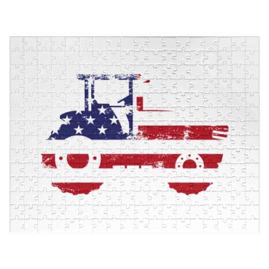 Farming Farmer American Flag Us Jigsaw Puzzles