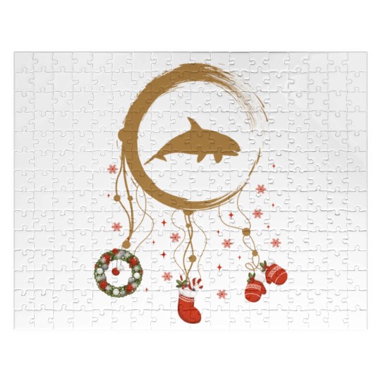 Winter dreamcatcher Christmas Orca Jigsaw Puzzles