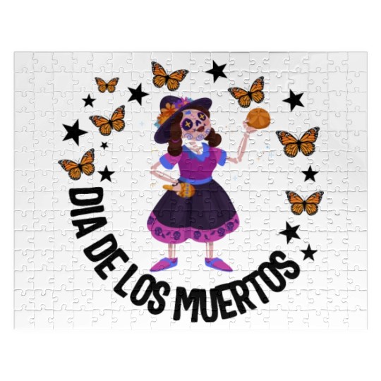 Dia De Los Muertos Jigsaw Puzzles, Girl Sugar Skeleton