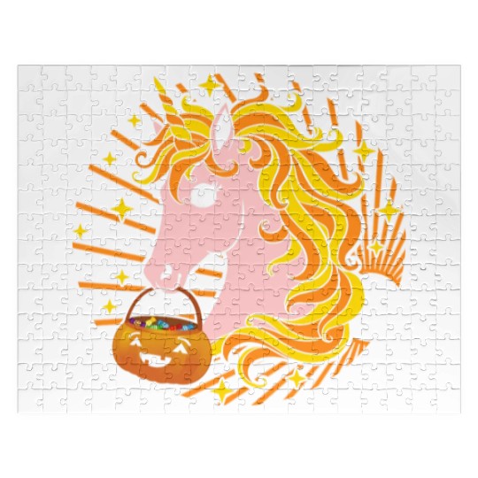 Halloween Jigsaw Puzzles, Cute Candy Corn Unicorn Candy