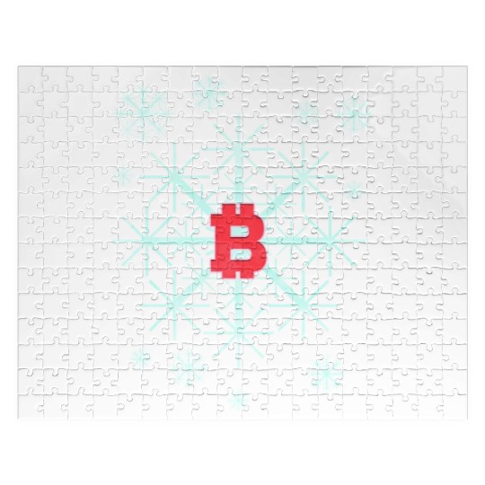 Snowflake In Winter On Christmas With Bitcoin Jigsaw Puzzles