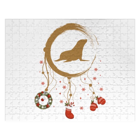 Winter dreamcatcher Christmas Seal Jigsaw Puzzles