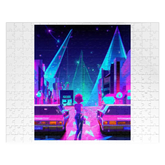 Vaporwave Car Synthwave Girl Jigsaw Puzzles
