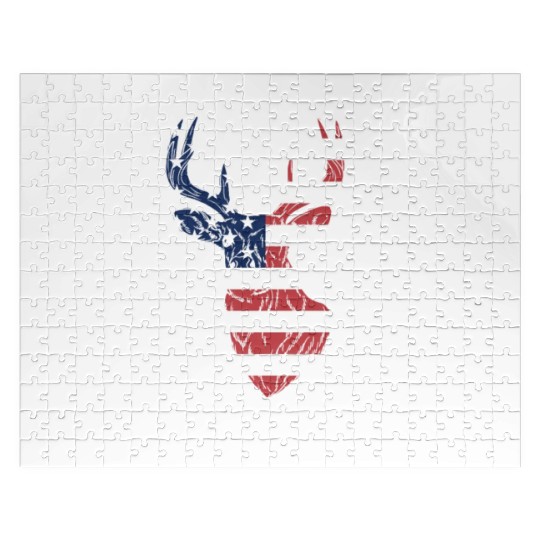 American Deer Hunting Buck Stag Hunter America USA Jigsaw Puzzles