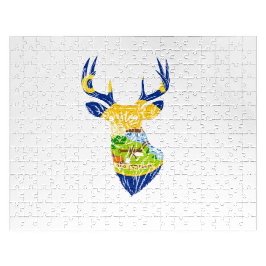 Montana Deer Hunting Buck Stag Hunter Jigsaw Puzzles