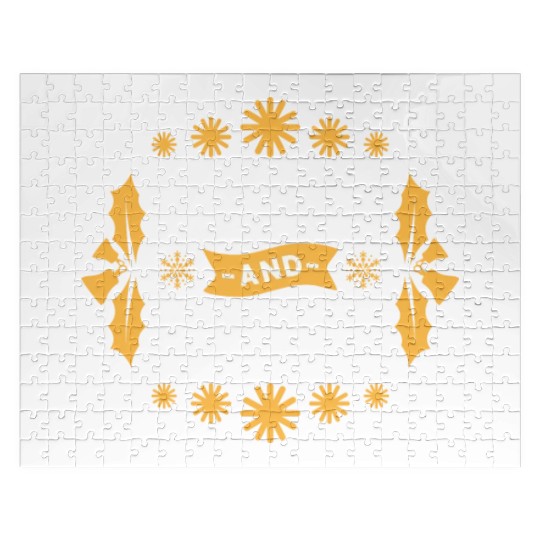 Merry And Bright Snowflakes Mistletoe Xmas Holiday Jigsaw Puzzles