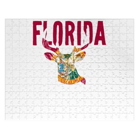 Florida Deer Hunting Buck Stag Hunter Jigsaw Puzzles